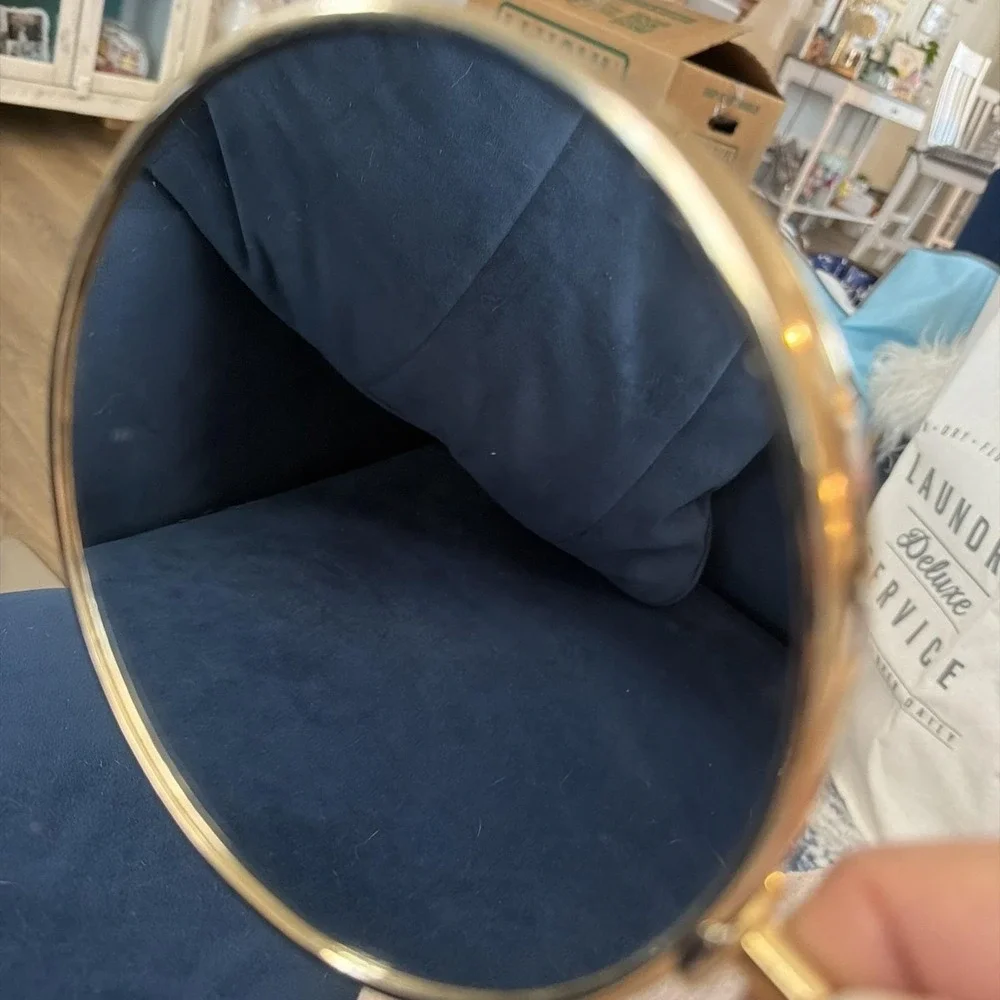 vtg rare mid century‎ French Brass Adjustable Hanging Table Magnifying Mirror